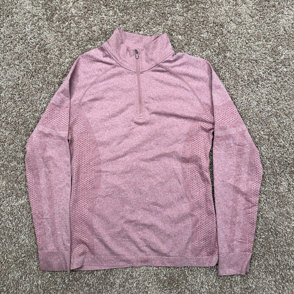 FIGS Women's Salta Seamless 1/4 Zip Pink Underscrub Size Large W22KW1001